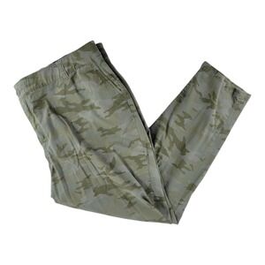 Lane Bryant Women's Stylish Camo Chino Pants Green Stretch Cotton Blend Size 24